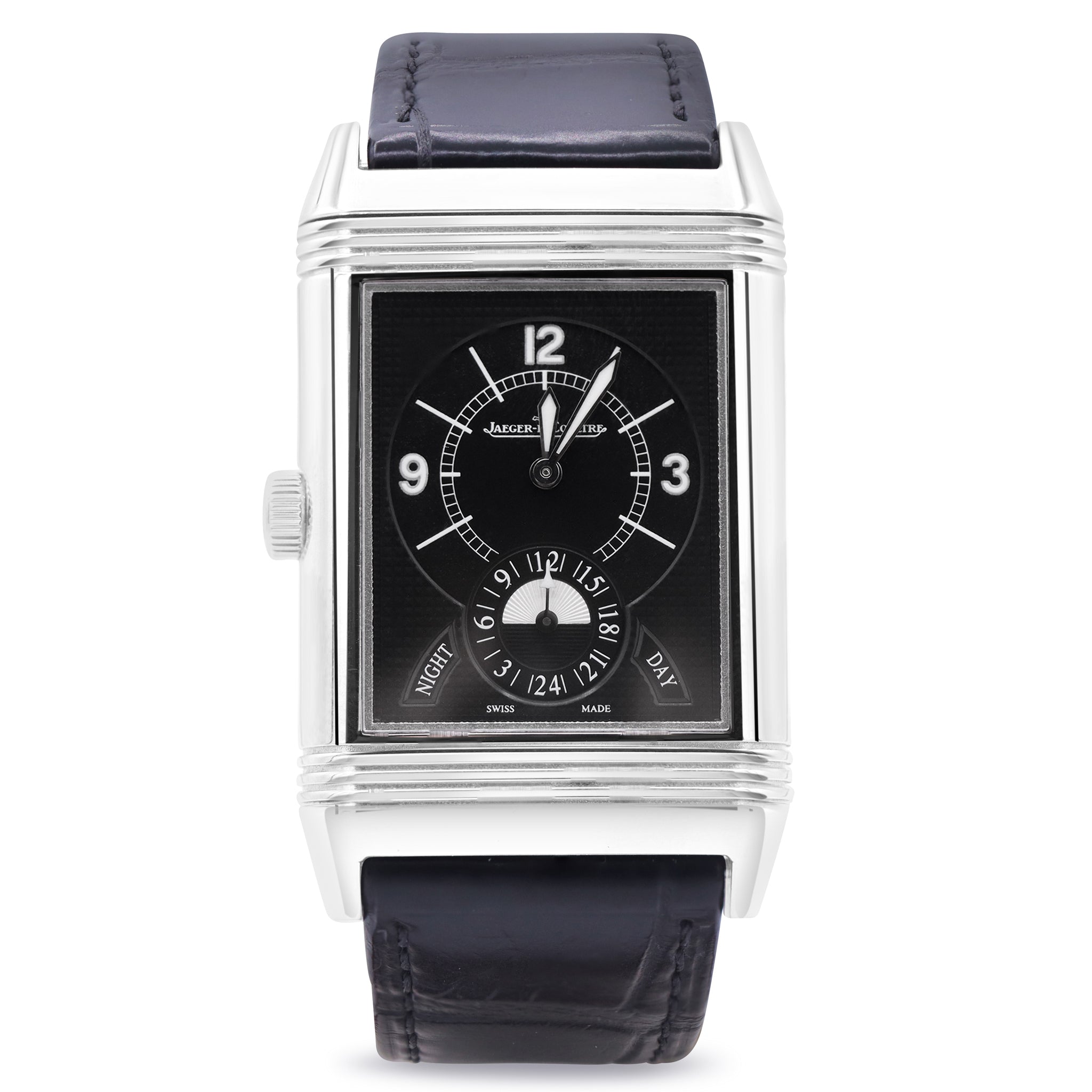 GRANDE REVERSO DUO STEEL SILVER/BLACK DIAL WATCH