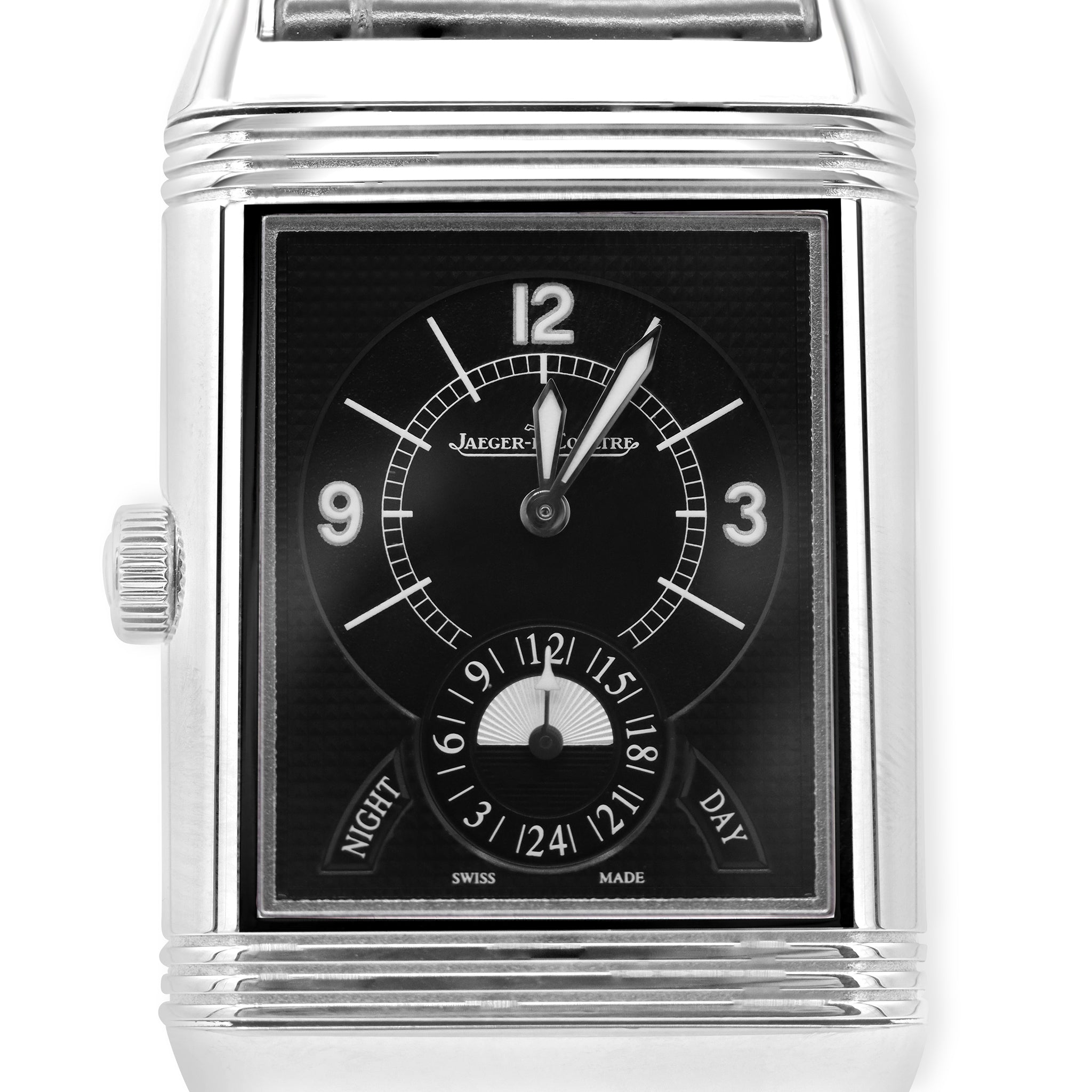 GRANDE REVERSO DUO STEEL SILVER/BLACK DIAL WATCH