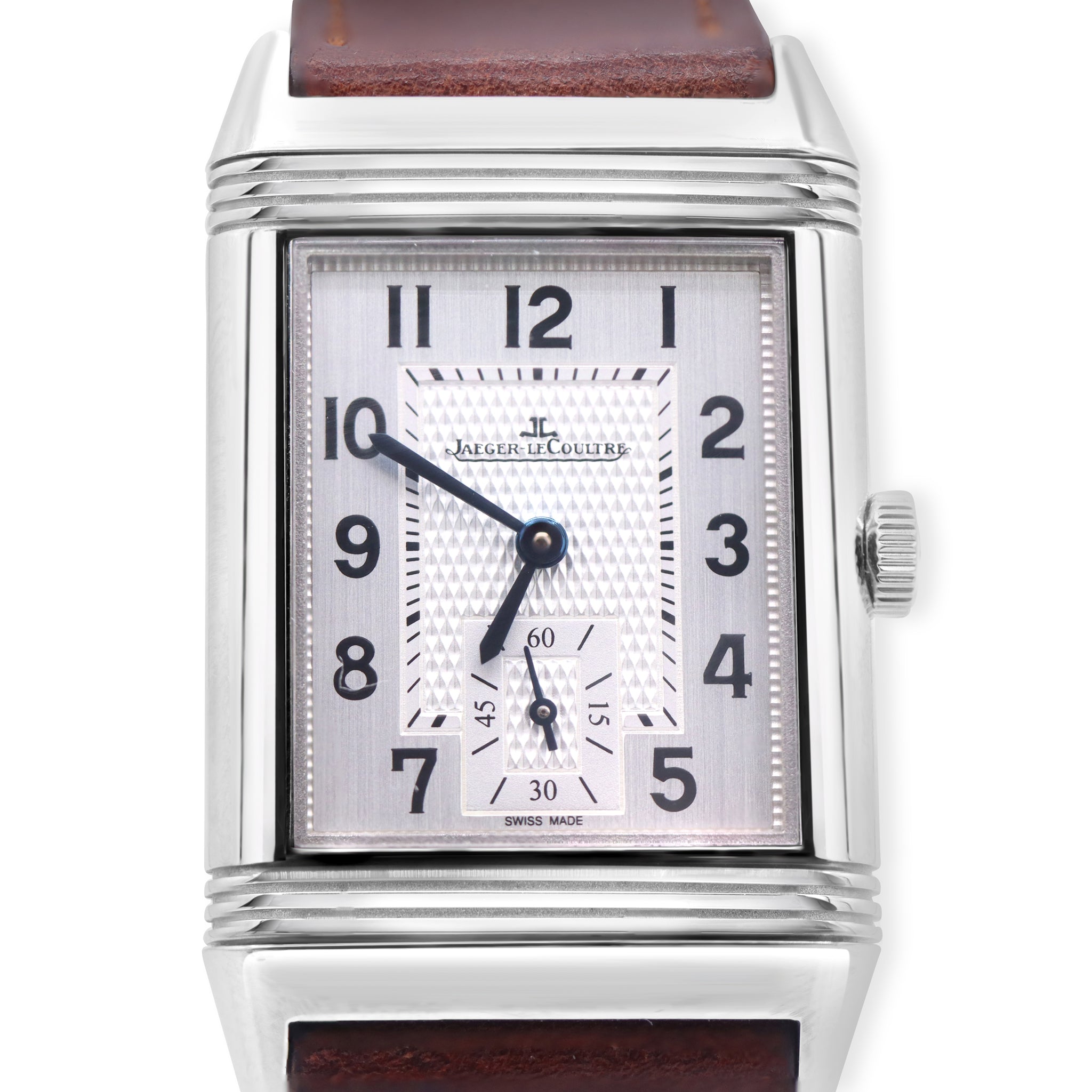 REVERSO STEEL MONOFACE SMALL SECONDS SILVER. DIAL WATCH