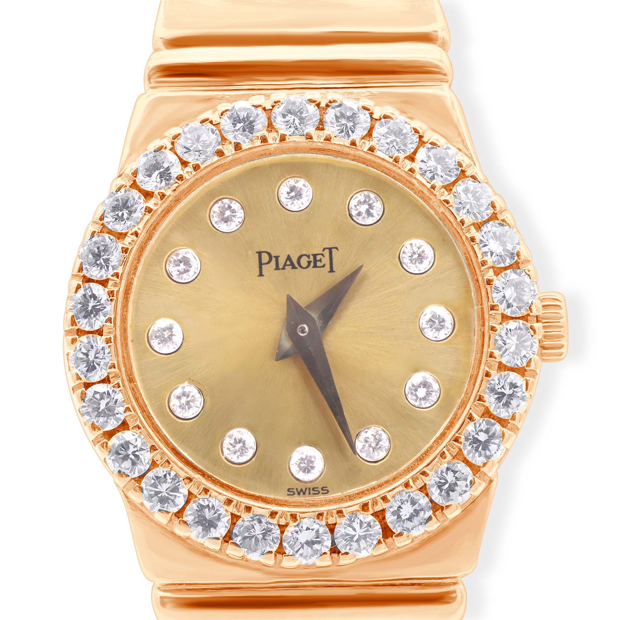 POLO LADIES 18K YELLOW GOLD, DIAMOND BEZEL, CHAMPAIGNE DIAL