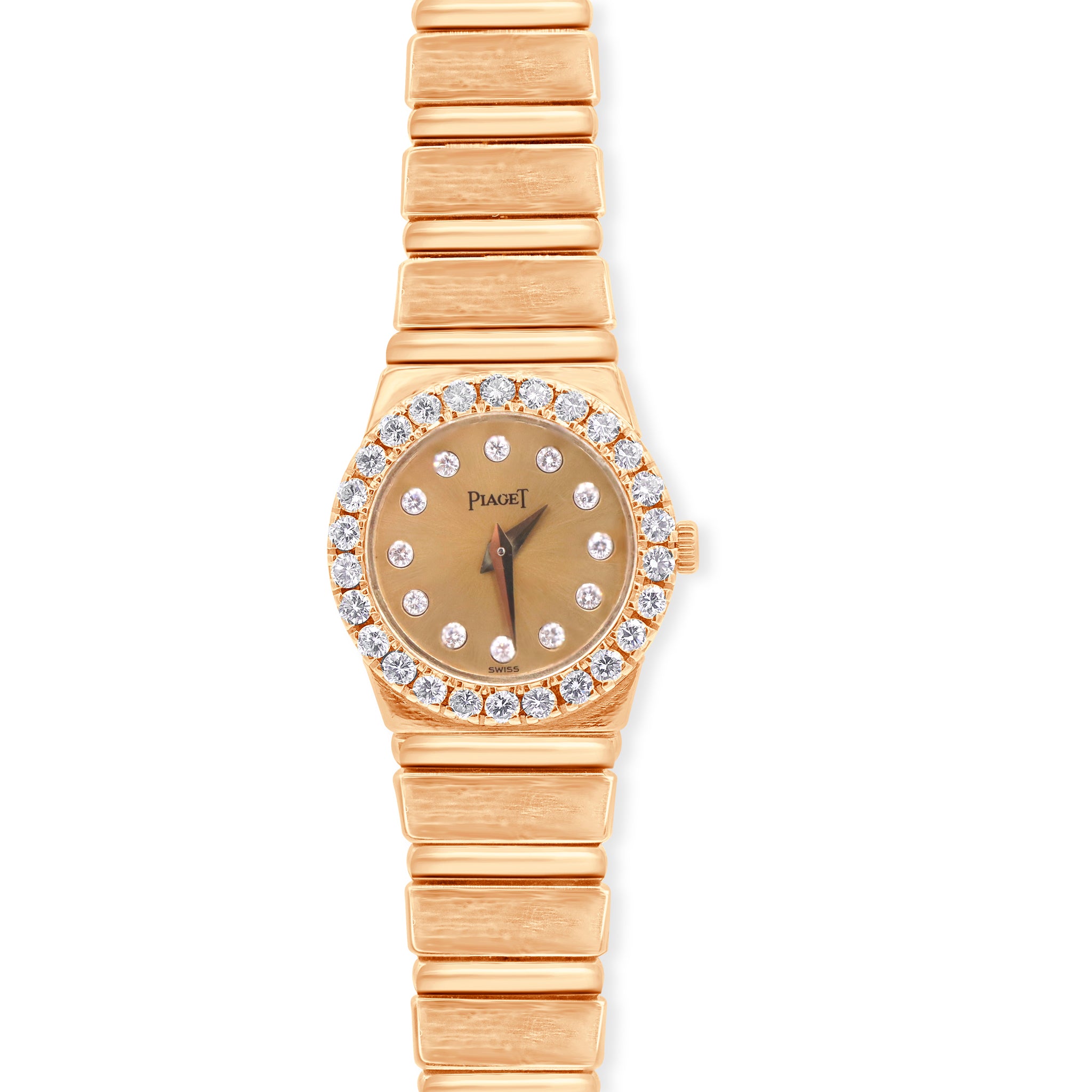 POLO LADIES 18K YELLOW GOLD, DIAMOND BEZEL, CHAMPAIGNE DIAL