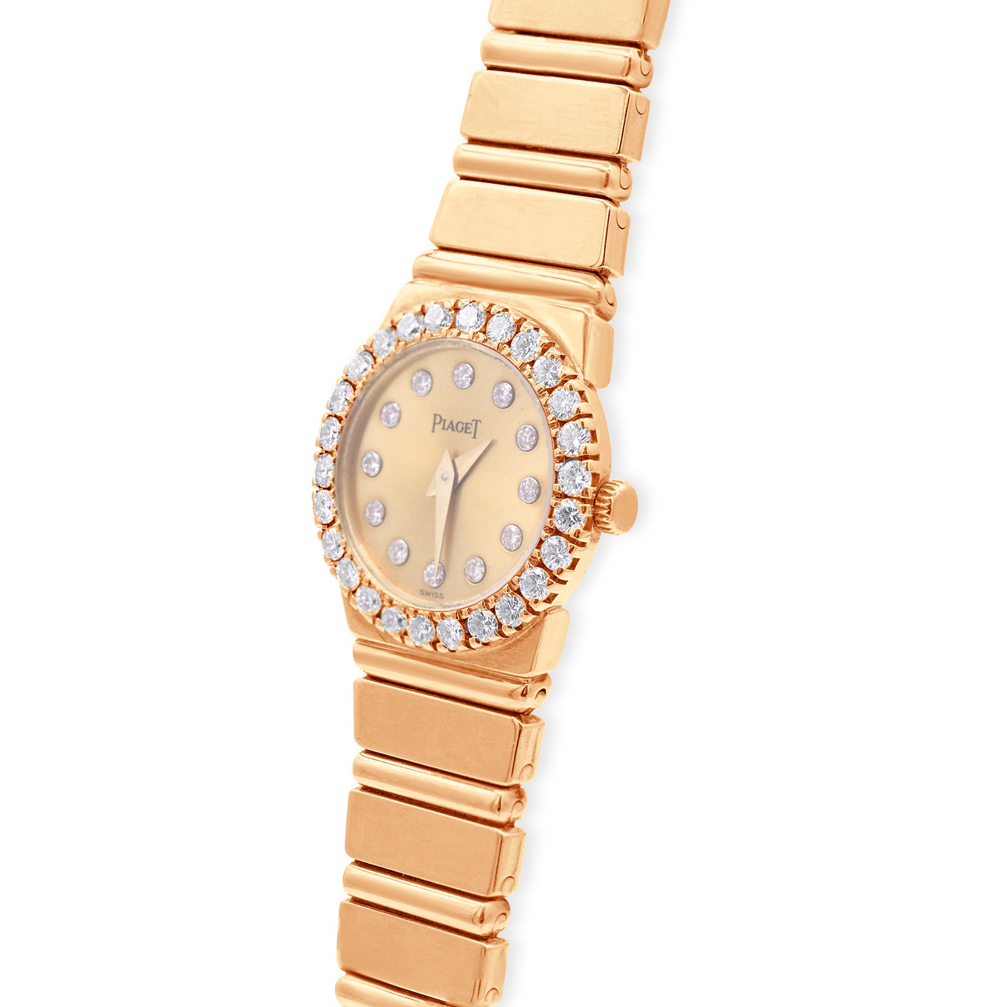 POLO LADIES 18K YELLOW GOLD, DIAMOND BEZEL, CHAMPAIGNE DIAL