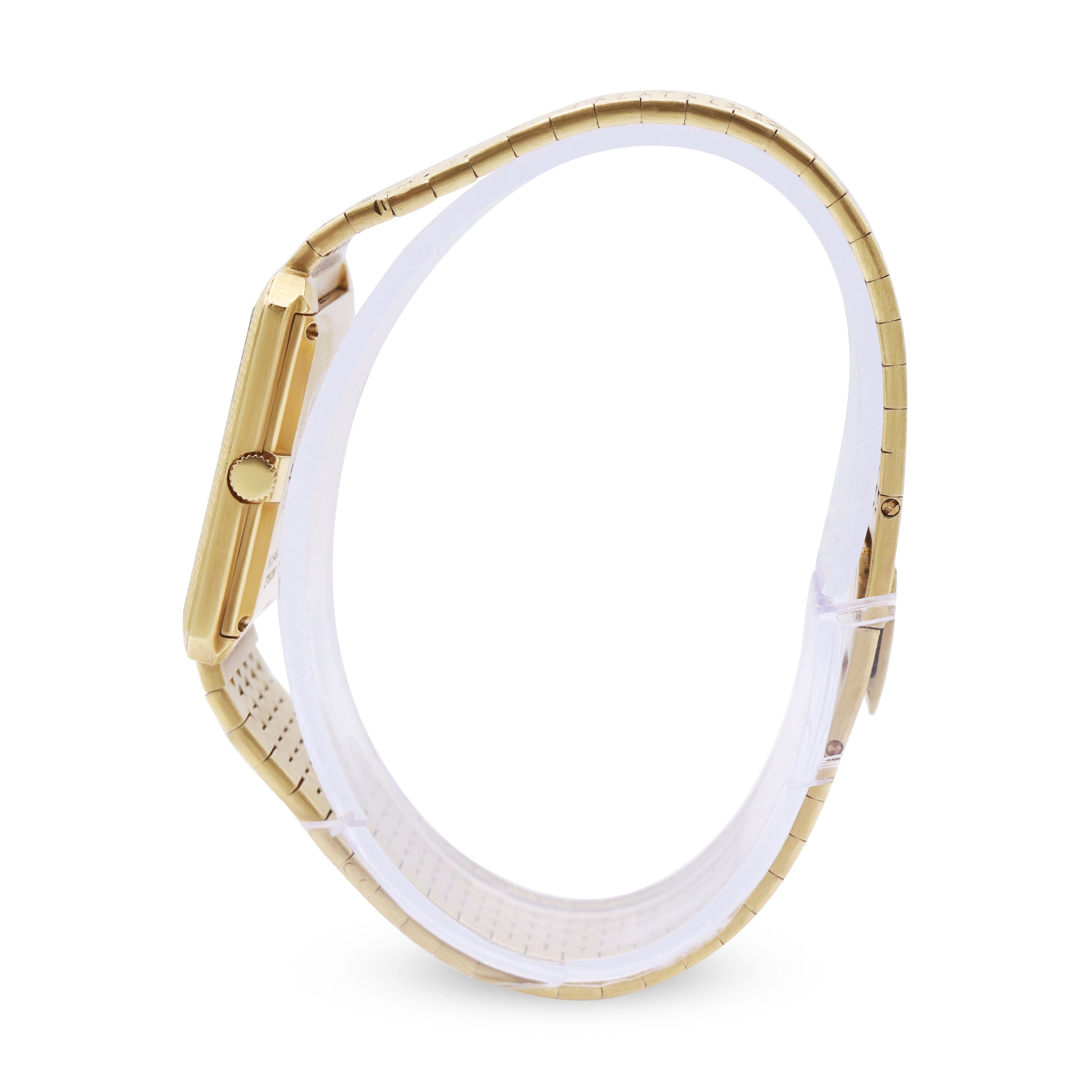 MENS QUARTZ ONYX DIAL 18K YELLOW GOLD