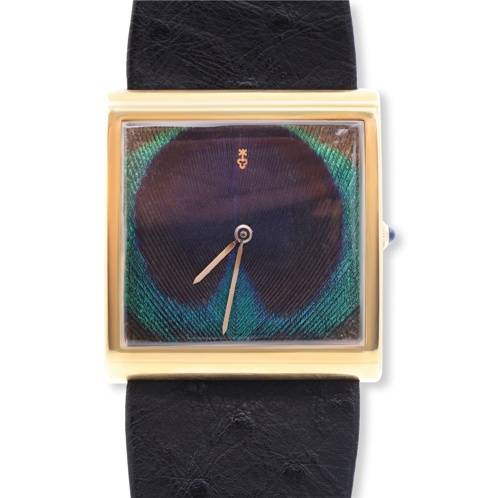 VINTAGE BUCKINGHAM 18K YELLOW GOLD PEACOCK DIAL