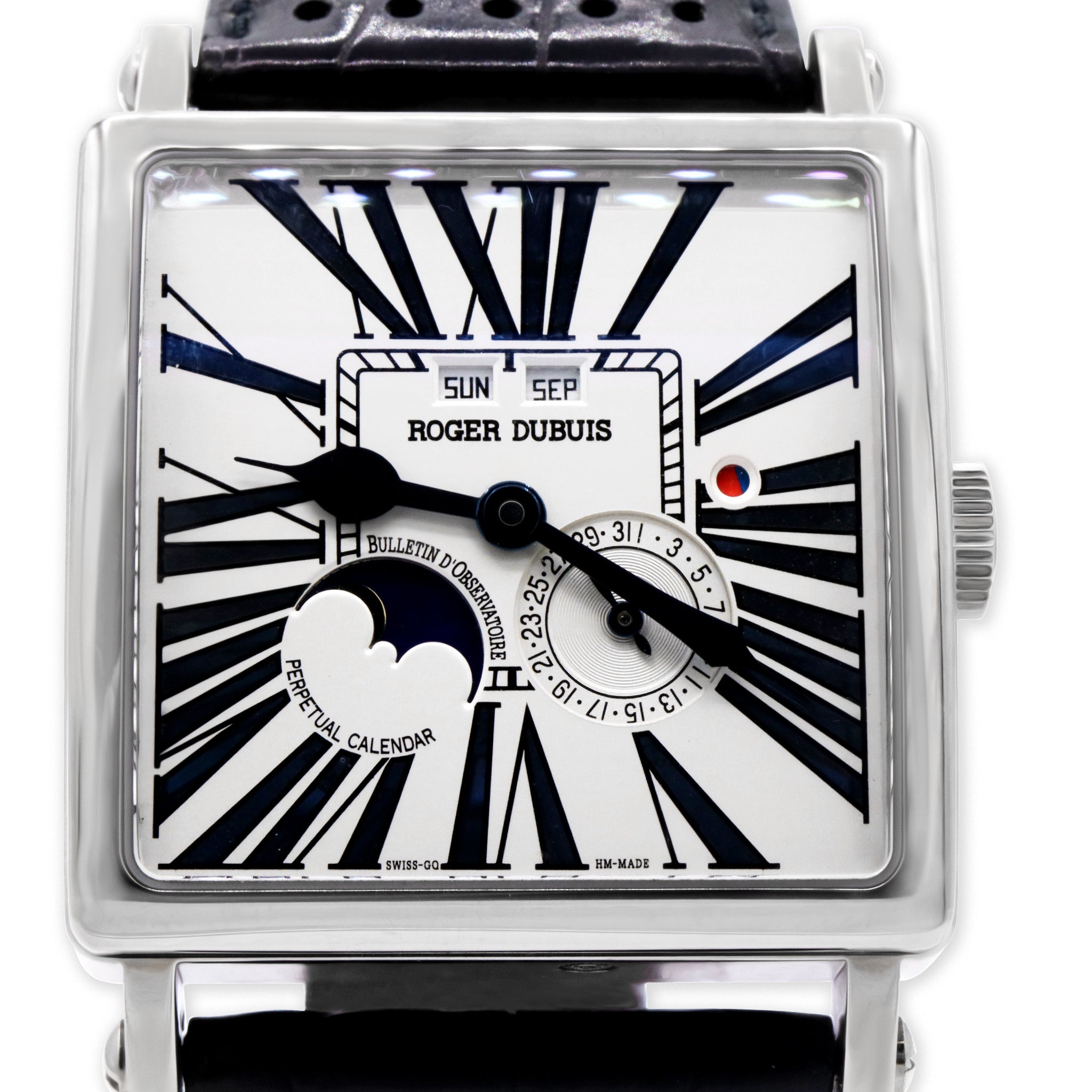 GOLDEN SQAURE PERPETUAL CALENDER, WG, D.