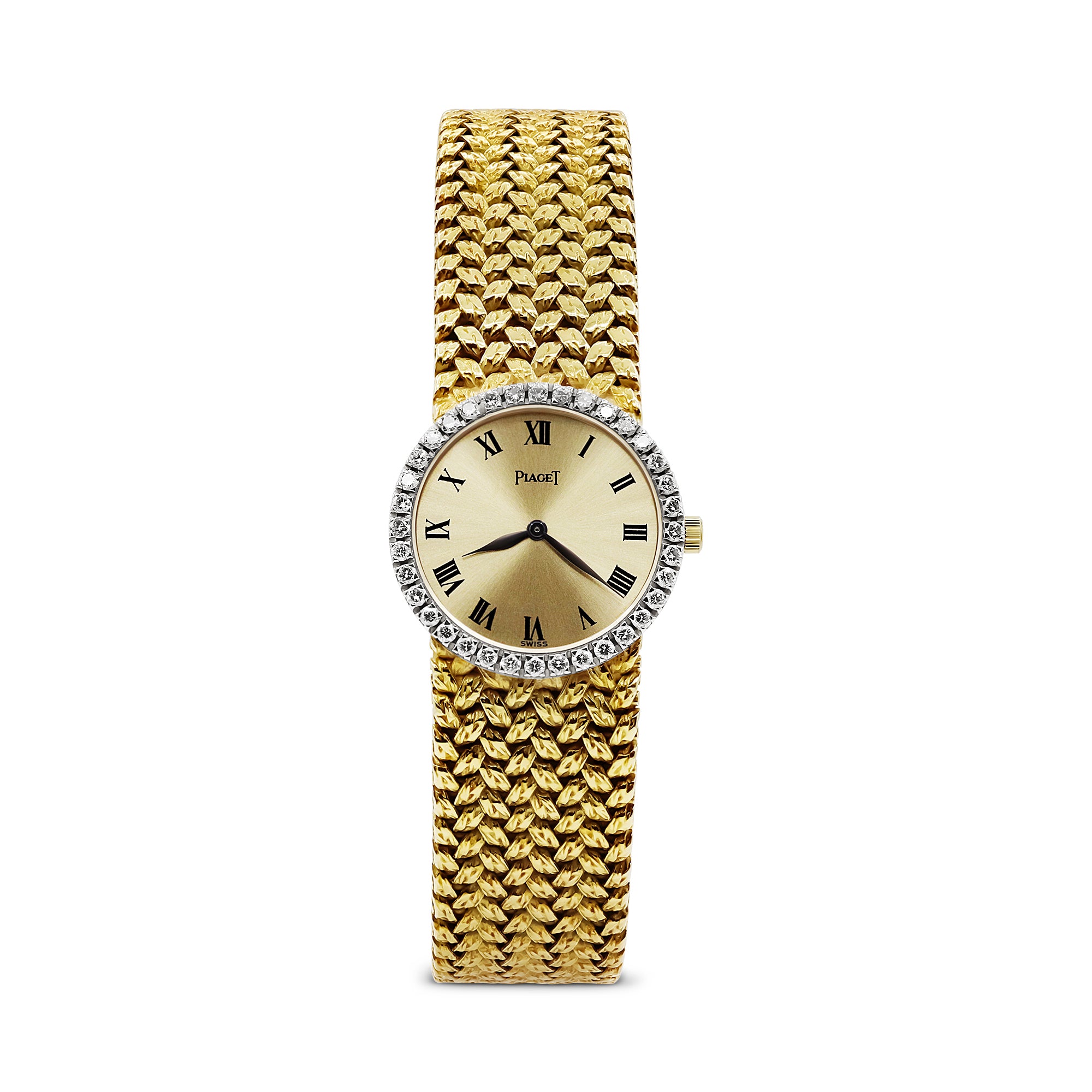 Vintage Ladies 18K Yellow Gold Factory Diamonds Circa 1980