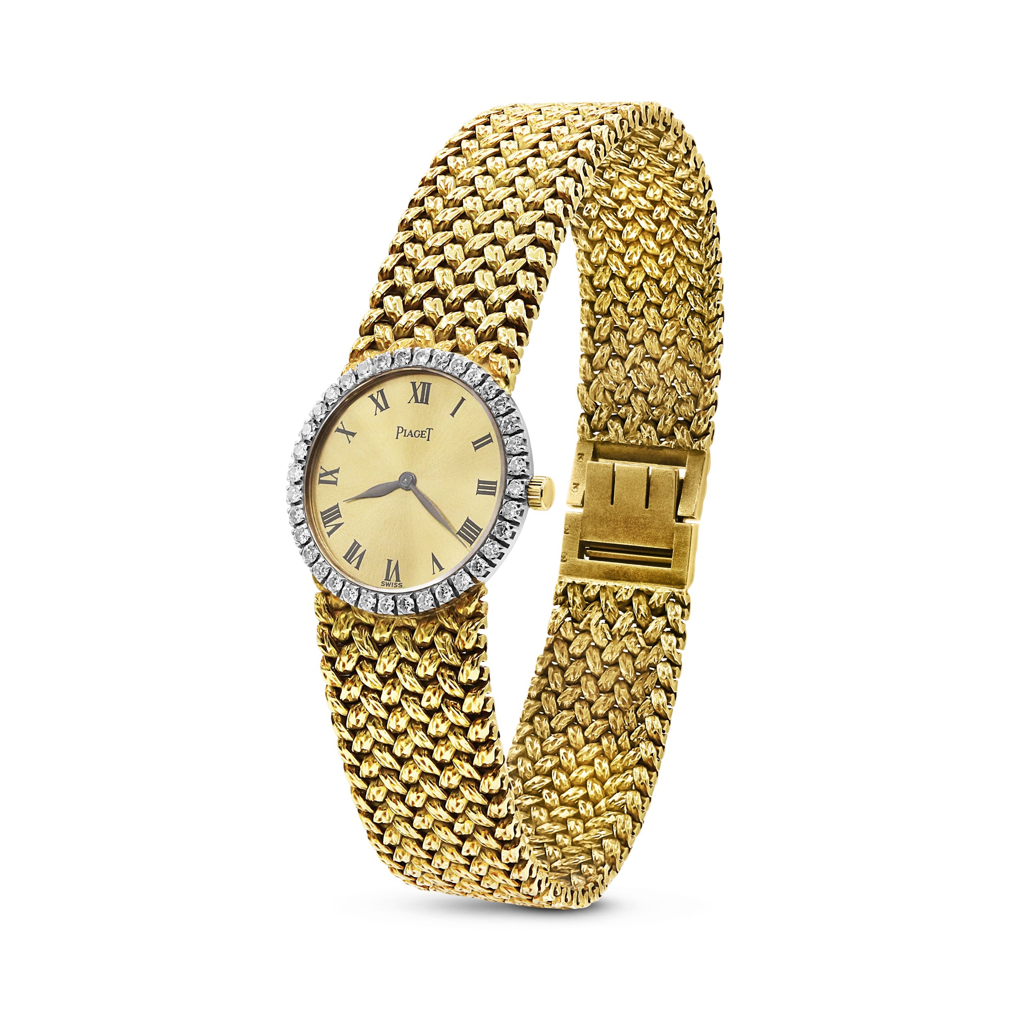 Vintage Ladies 18K Yellow Gold Factory Diamonds Circa 1980