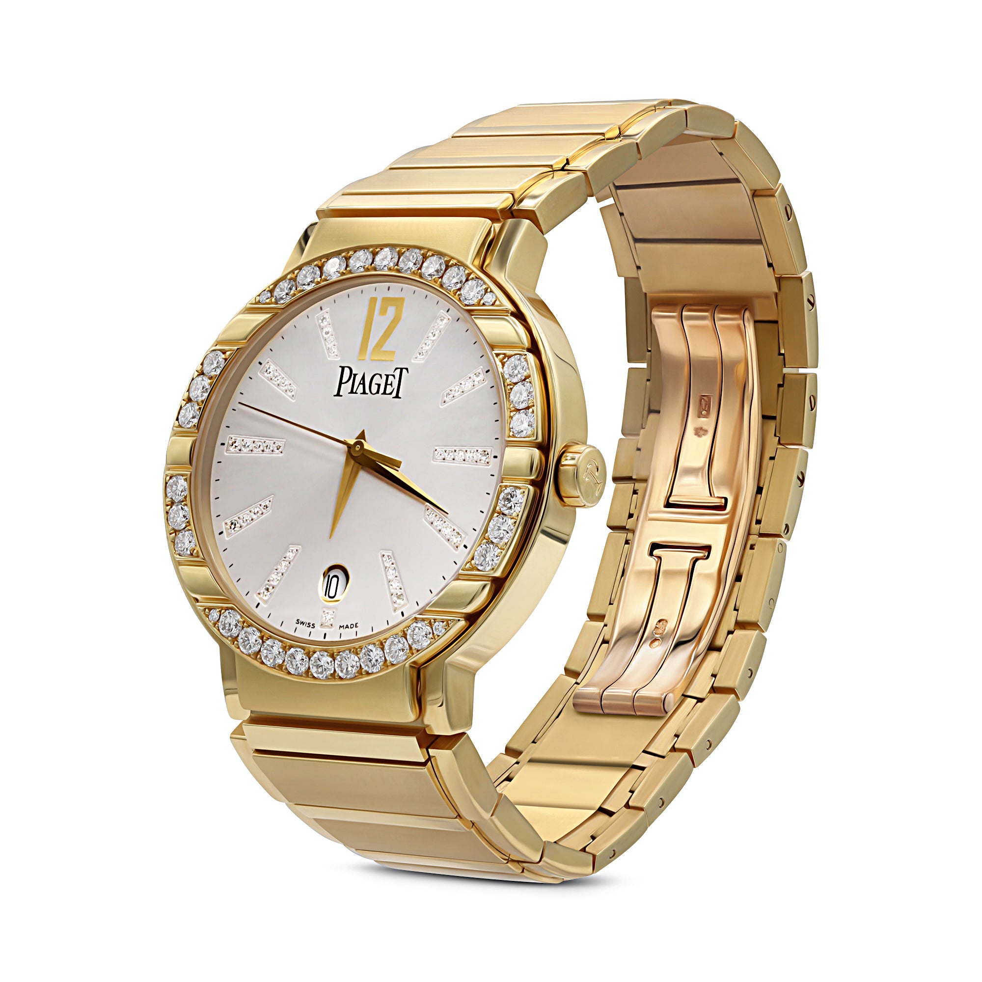 Piaget Polo 18K Yellow Gold 38mm Factory Diamonds Automatic