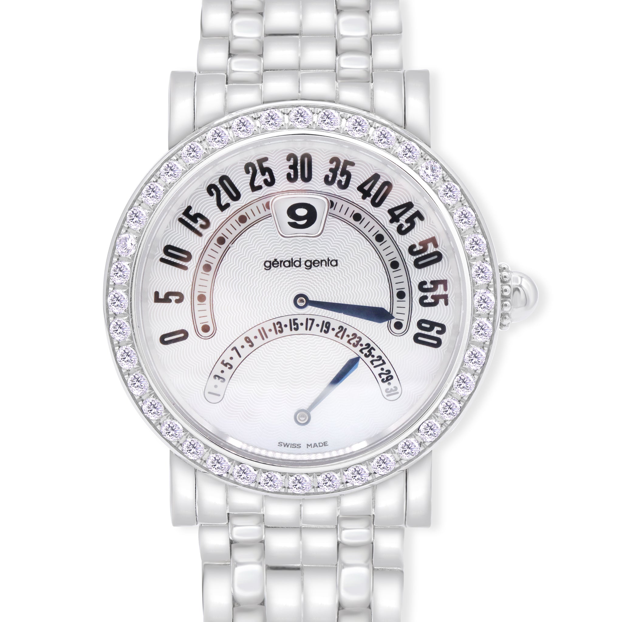 DIAMOND BEZEL JUMP HOUR RETRO WATCH