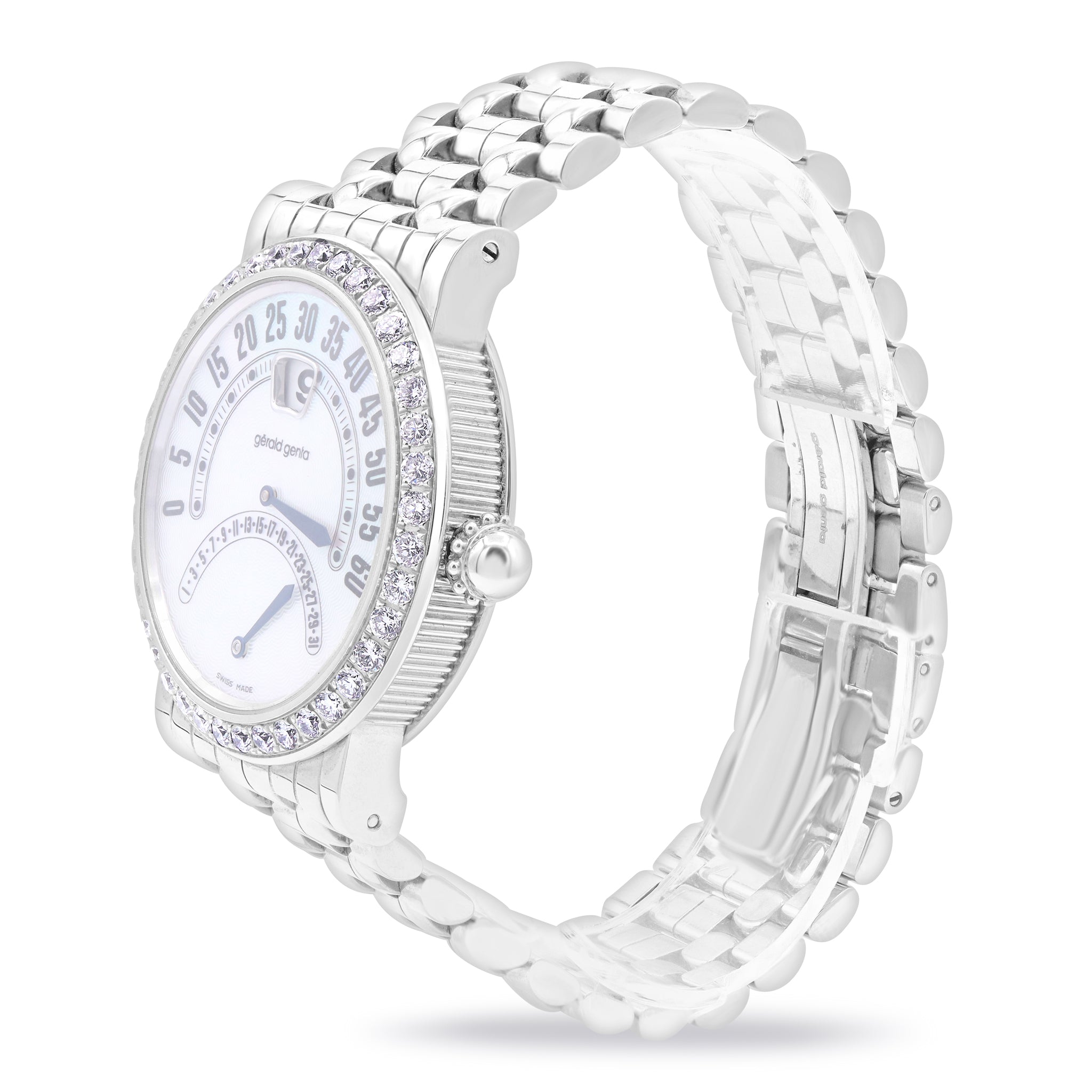DIAMOND BEZEL JUMP HOUR RETRO WATCH