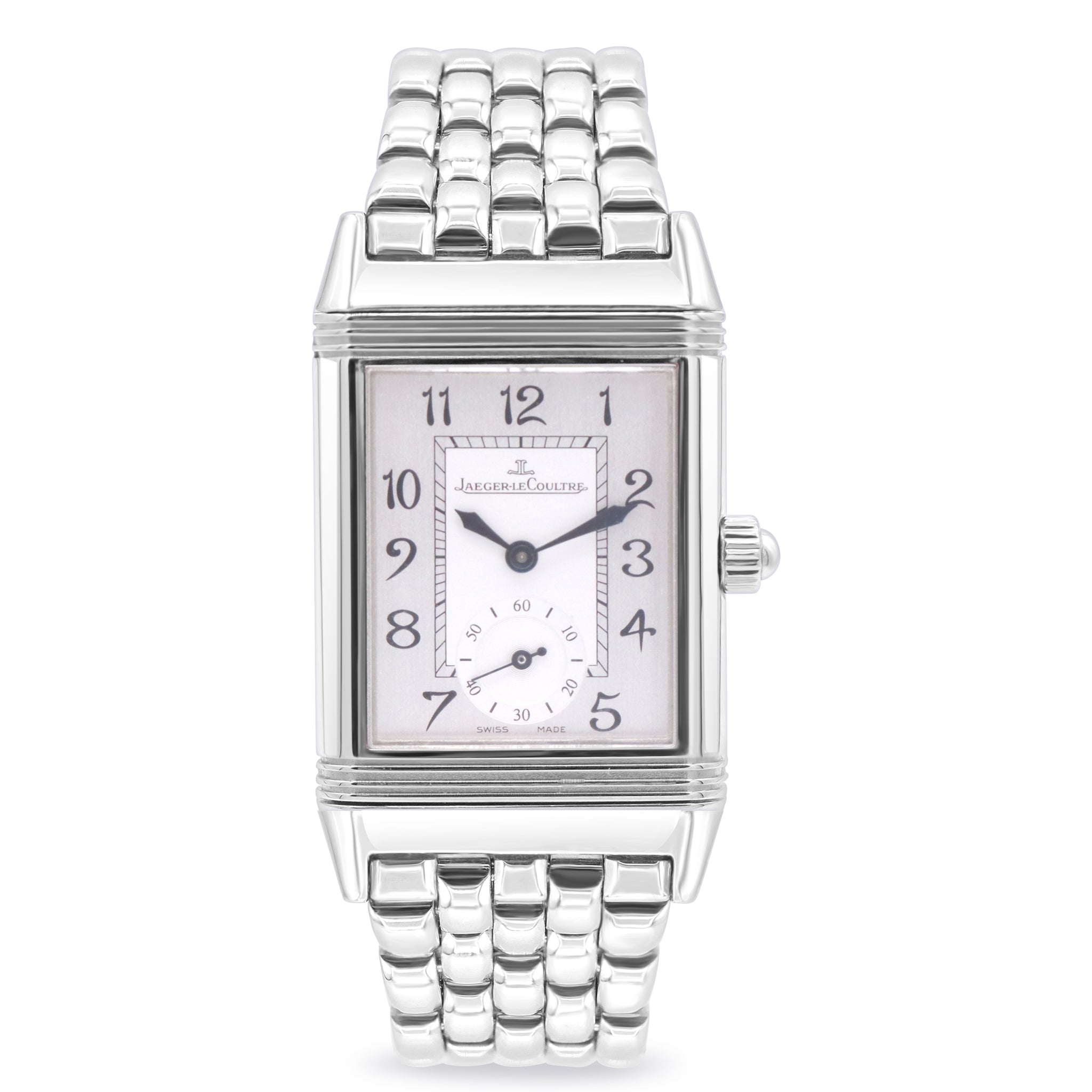 REVERSO DUETTO STEEL SILVER/BLACK DIAL WITH DIAMOND