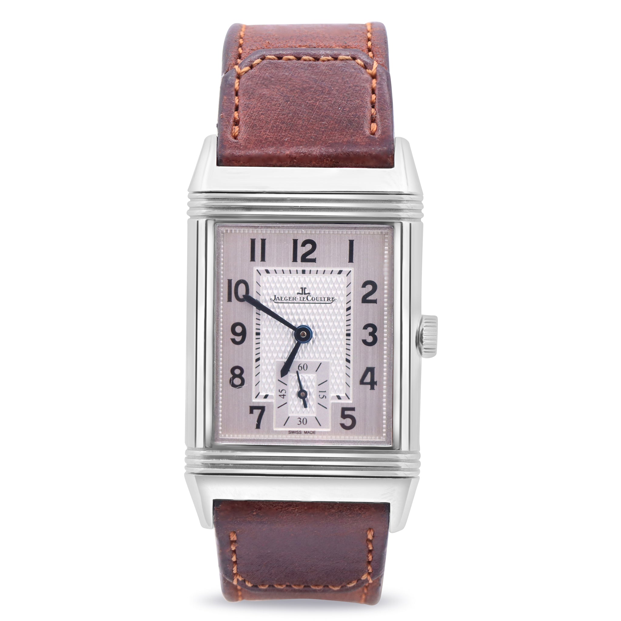 REVERSO STEEL MONOFACE SMALL SECONDS SILVER. DIAL WATCH