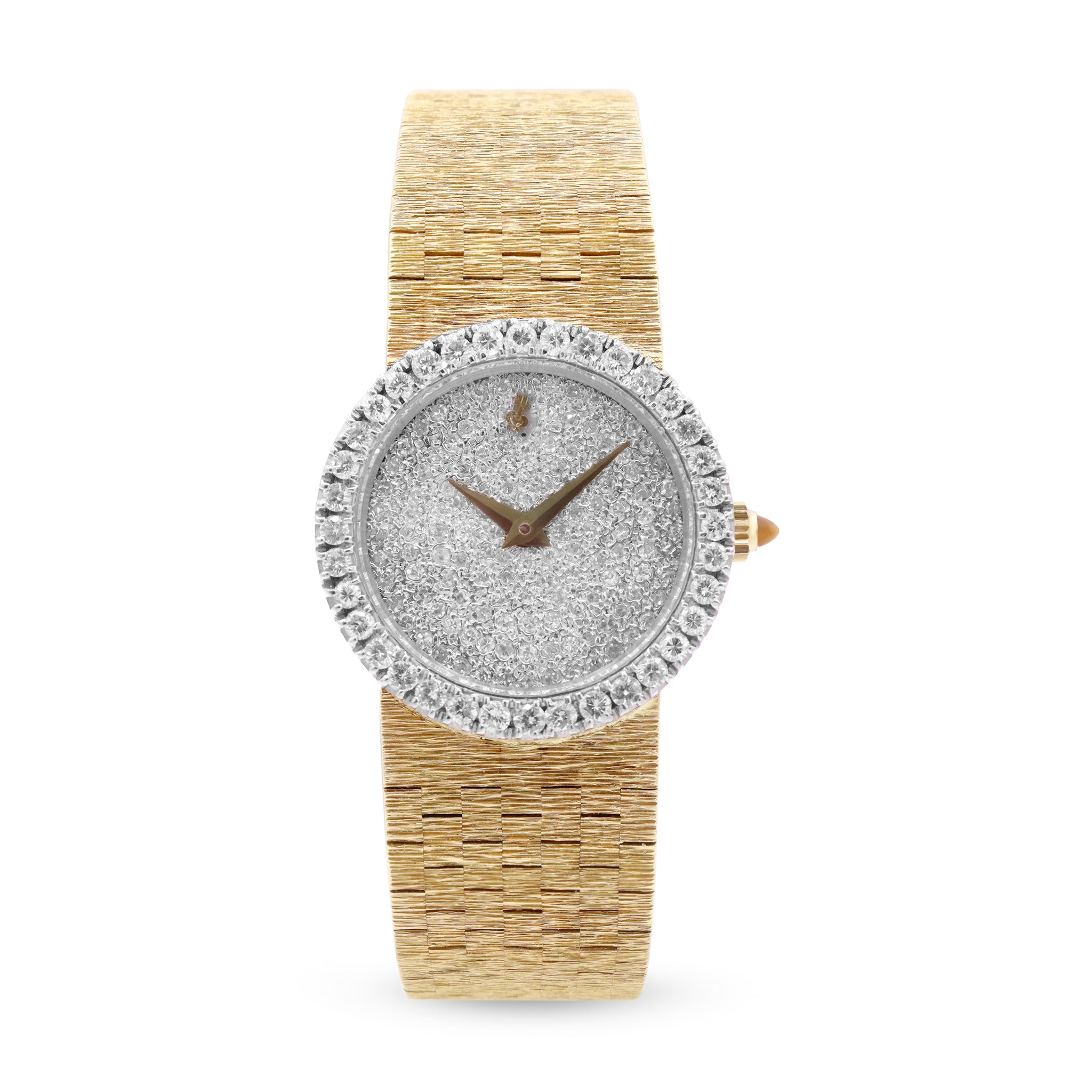 SOLD-Corum 18K Yellow Band Diamond Face 27382A60 80336