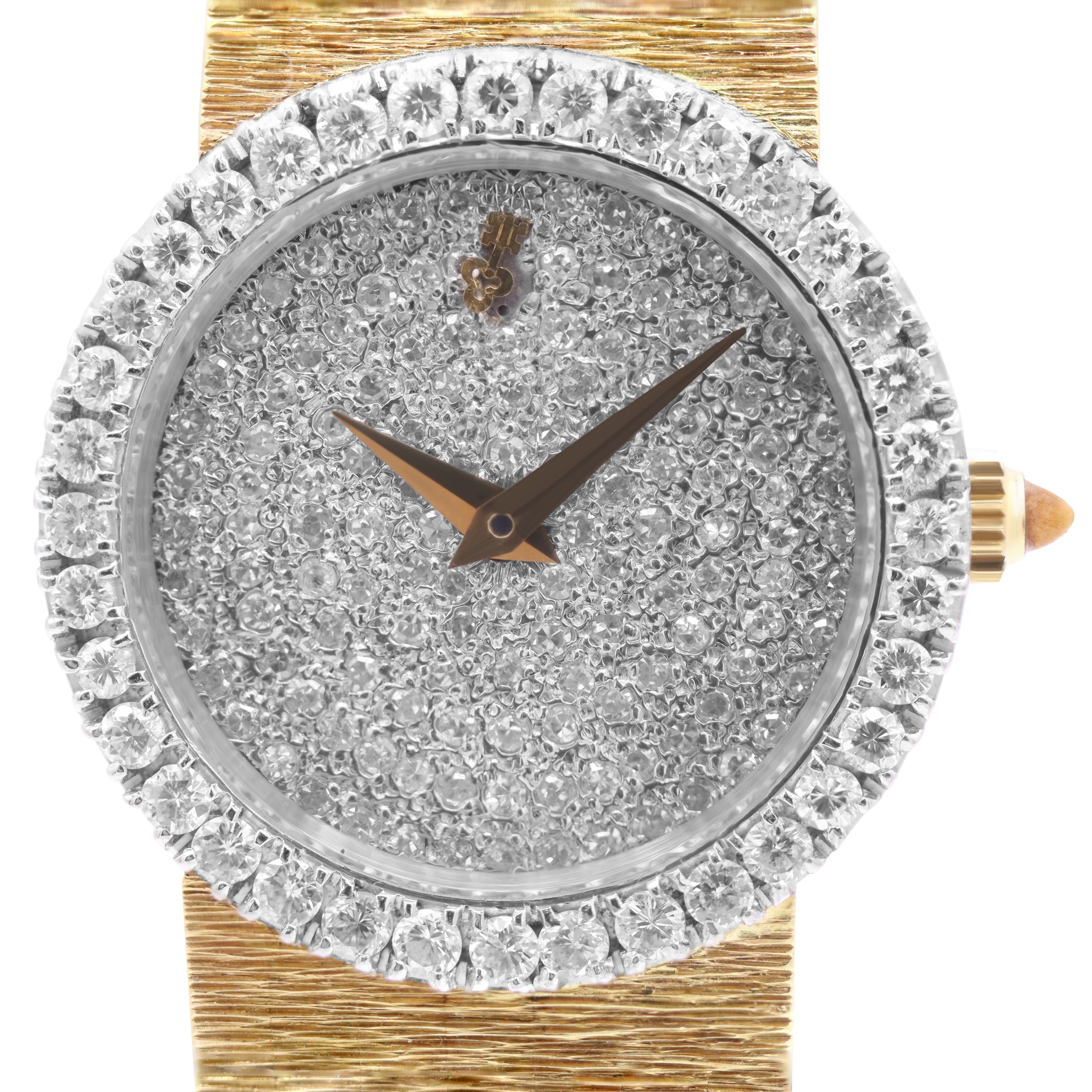 SOLD-Corum 18K Yellow Band Diamond Face 27382A60 80336