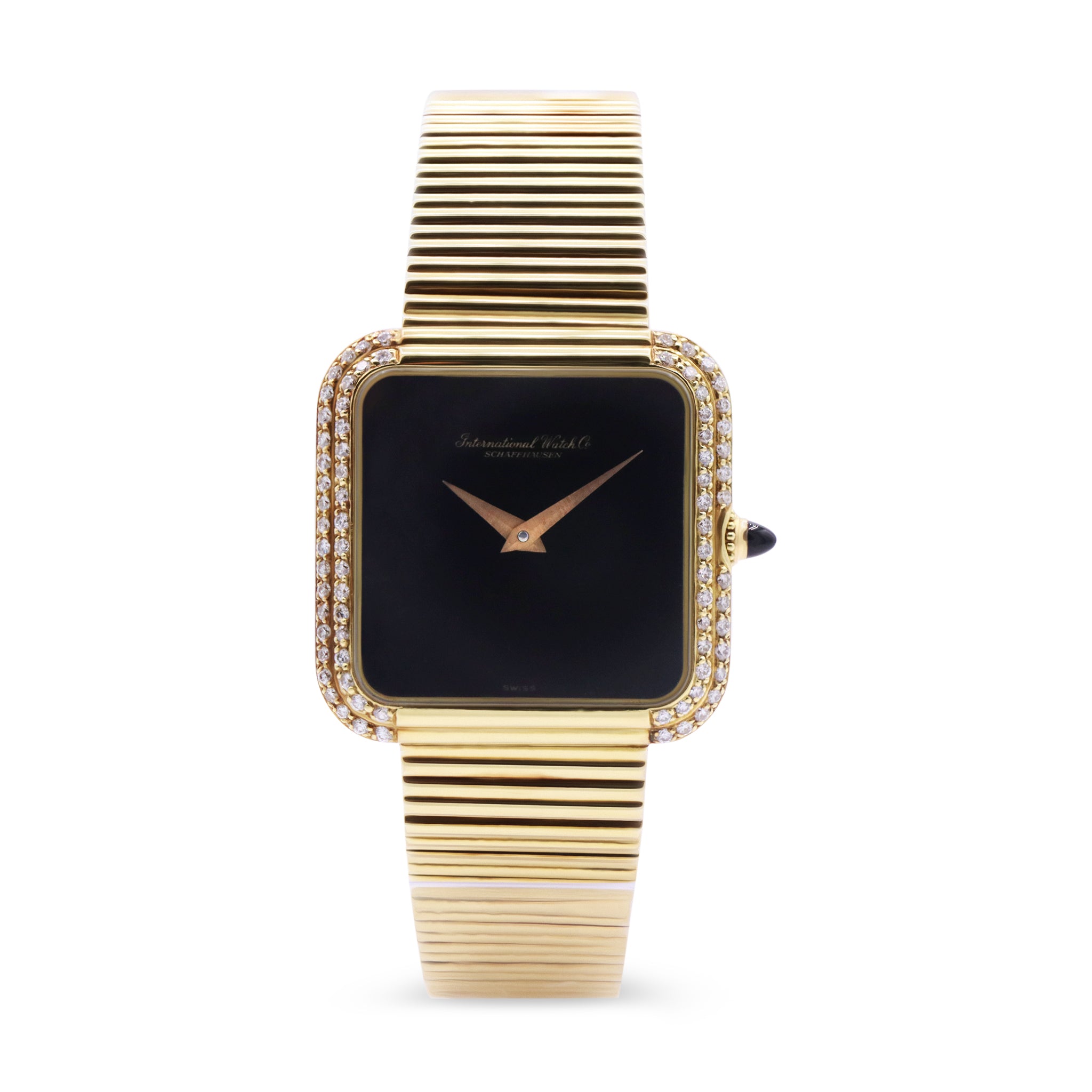 Sold-IWC Schaffhausen Gold Band, Diamond + Blue Dial 2231157