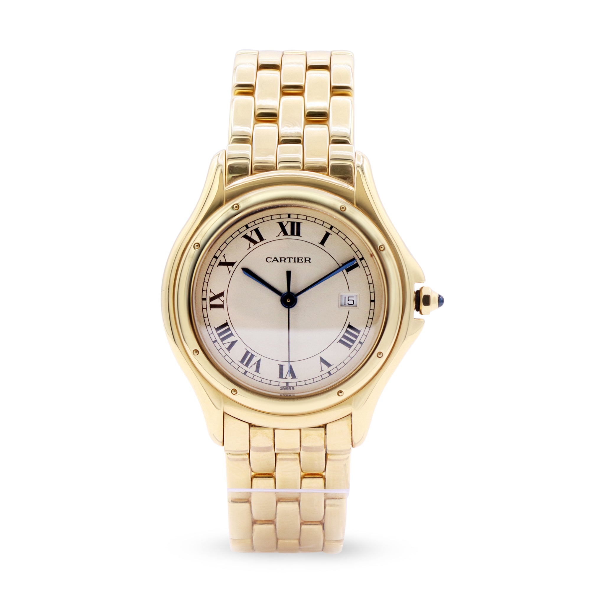 Sold-Cartier Swiss Gold, Off-White Dial Quartz 18K 887920 000562
