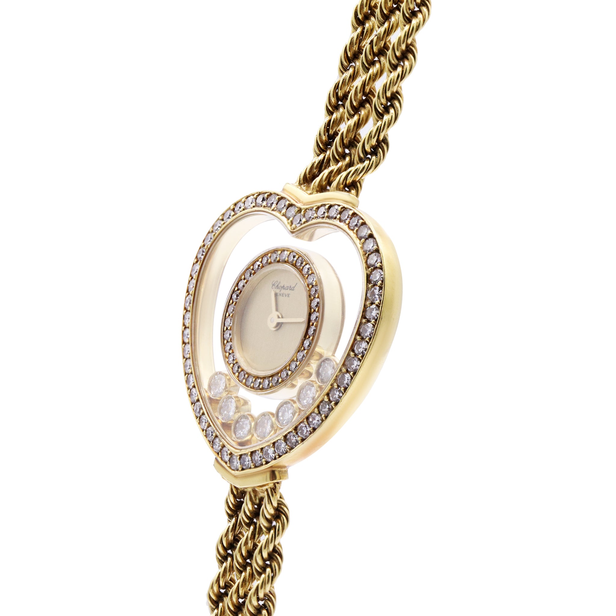 SOLD HAPPY DIAMONDS 18K YELLOW GOLD HEART SHAPE