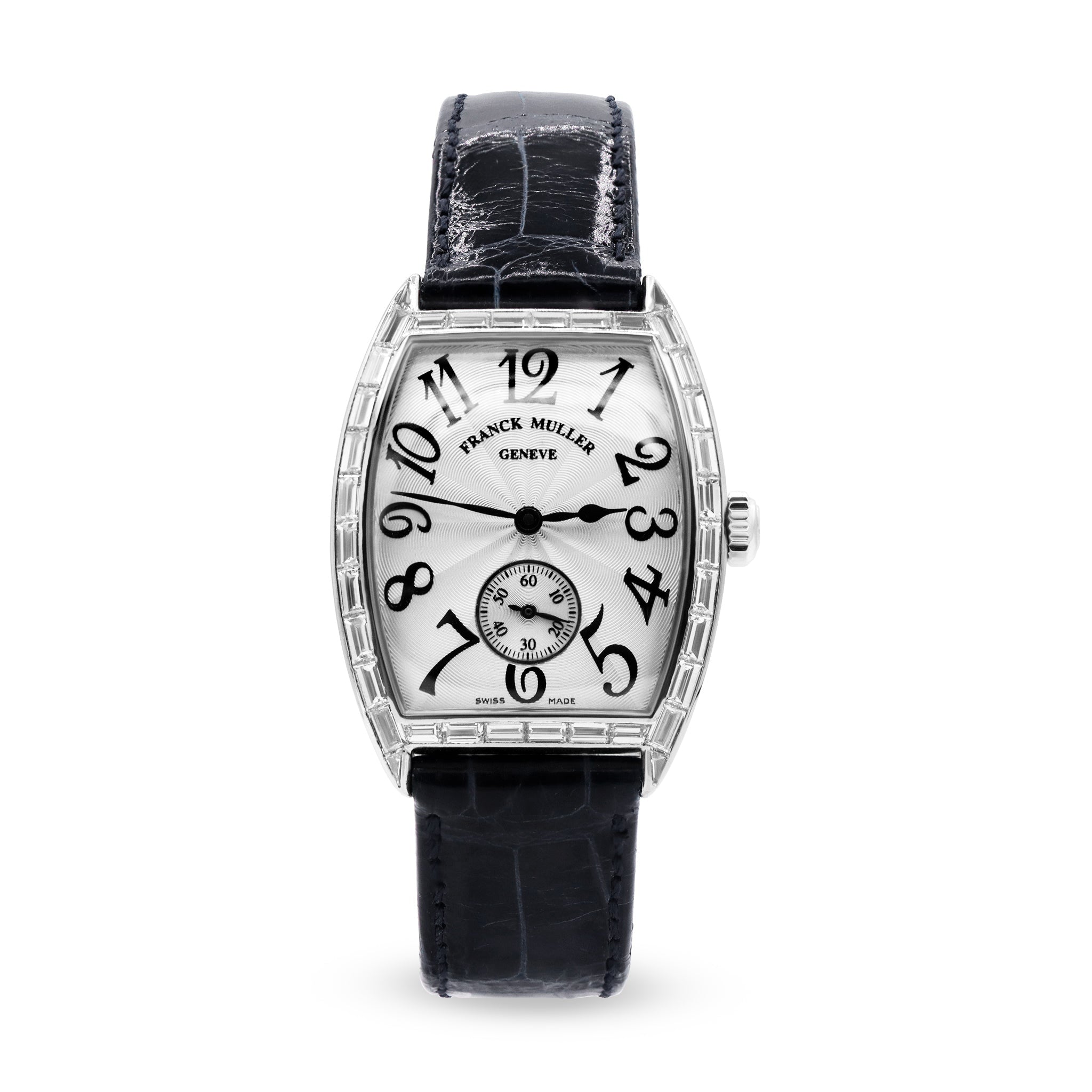 18K WHITE GOLD, SILVER DIAL, BAGUETTES