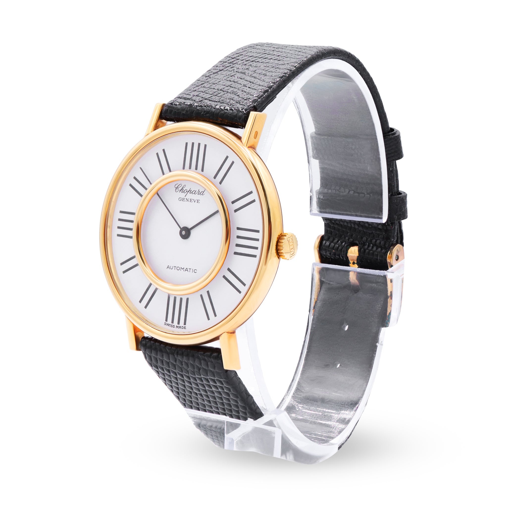 SOLD - 18K YELLOW GOLD VINTAGE WHITE DIAL
