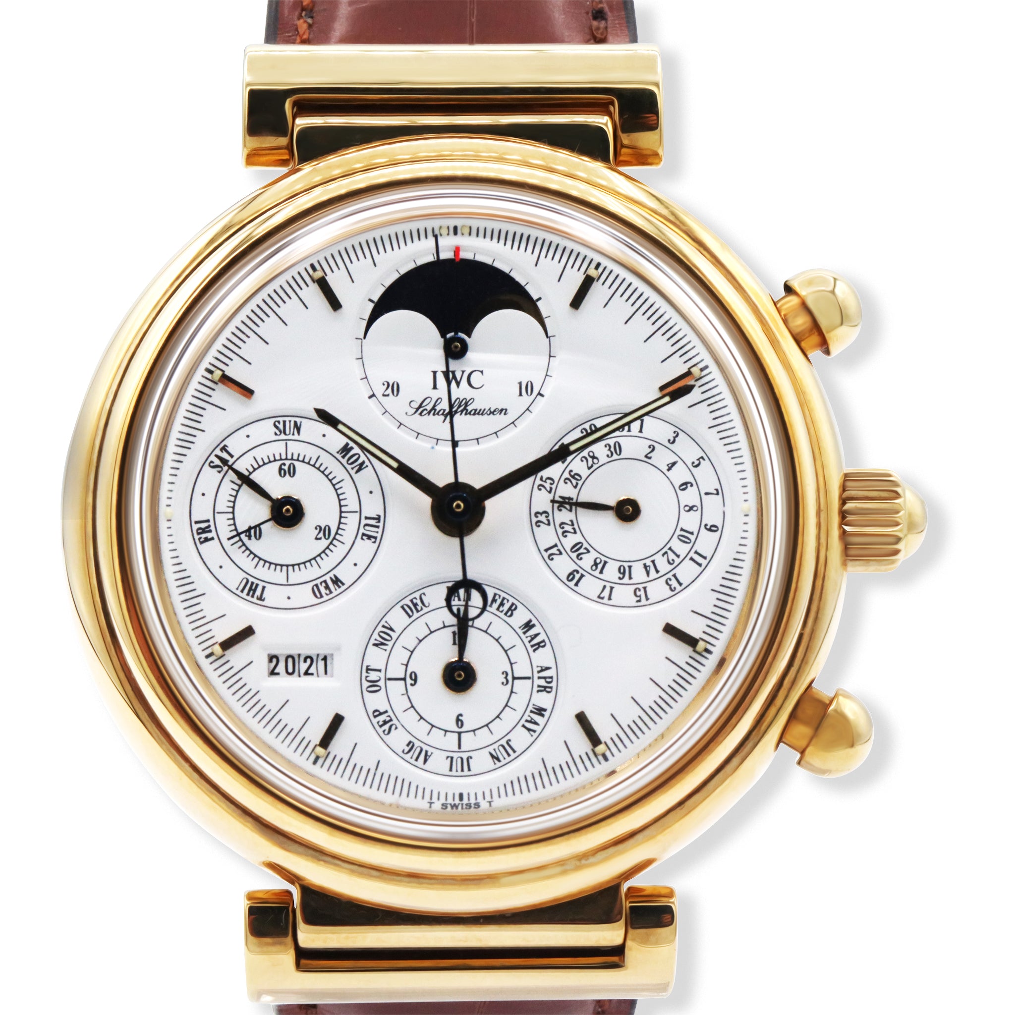 DA VINCI 18K YELLOW GOLD PERPETUAL CALENDAR WHITE DIAL