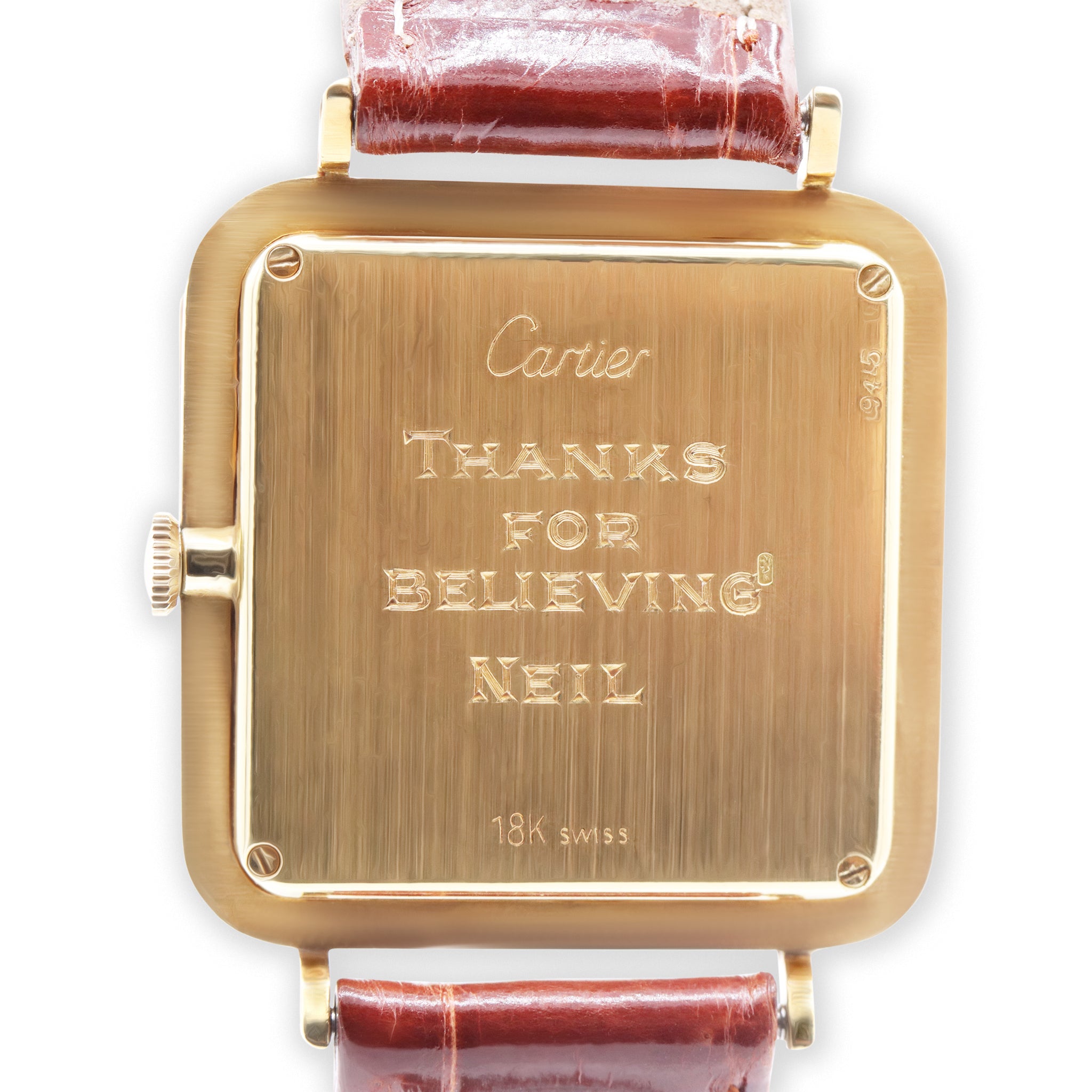 VINTAGE 18K YELLOW GOLD TIGER EYE DIAL WITH DIAMONDS