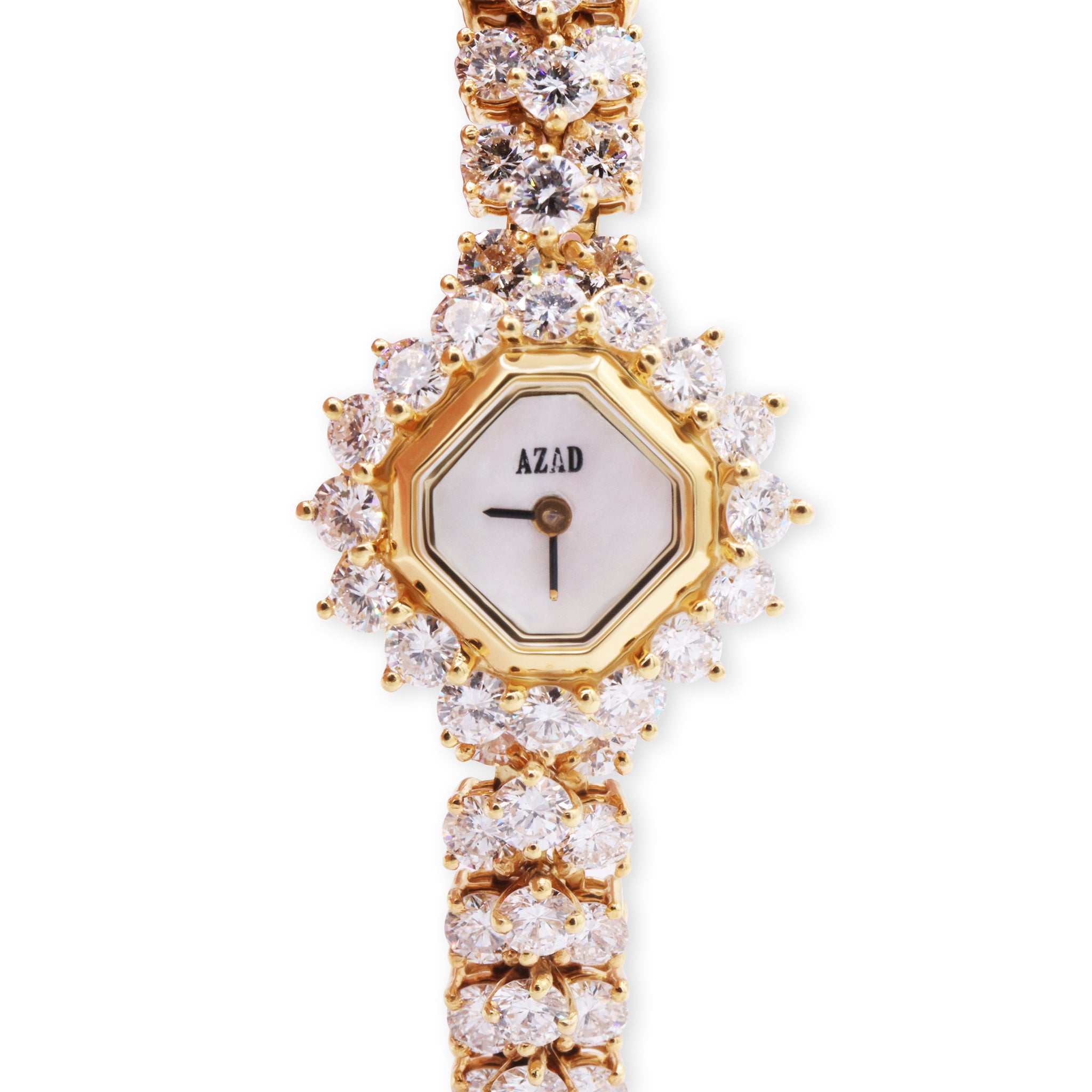 18K YG HEXAGON SHAPE WITH DIAMONDS